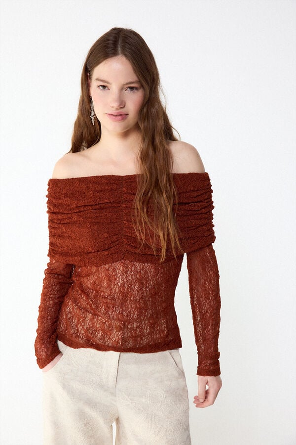 Slowlove Lace camisole top Brown