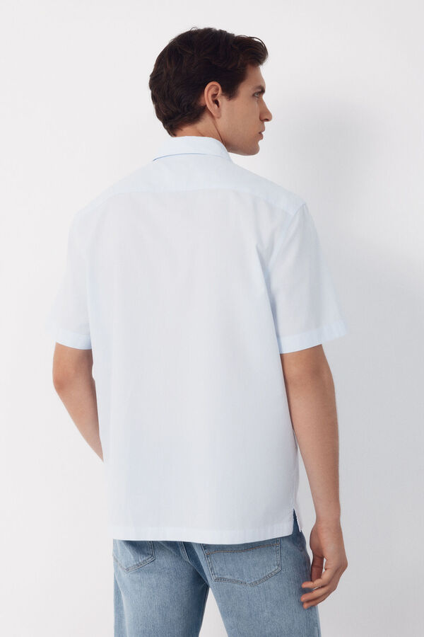Cortefiel Camisa cuadro vichy manga corta Azul