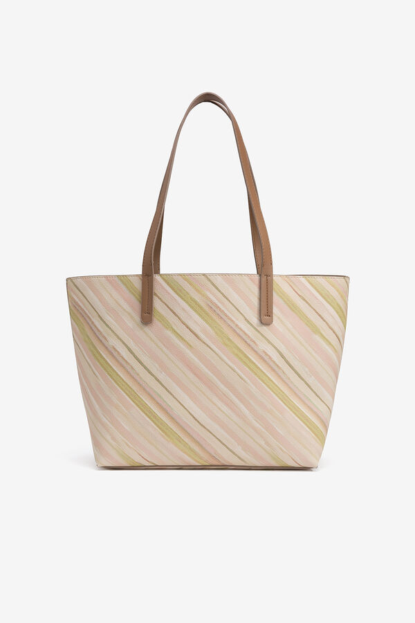 Vilanova Bolso shopper efecto piel estampado Beige