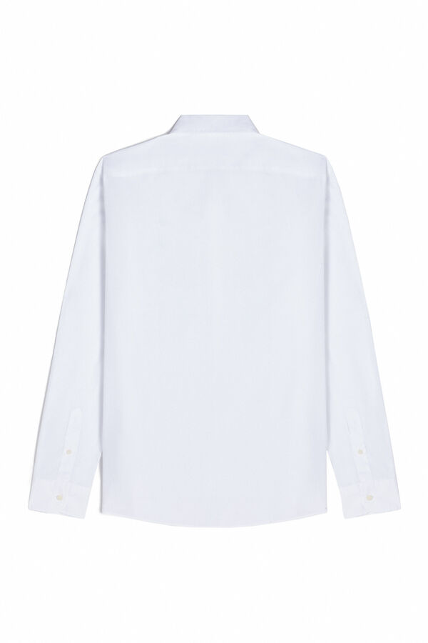 Cortefiel Camisa lisa manga larga White