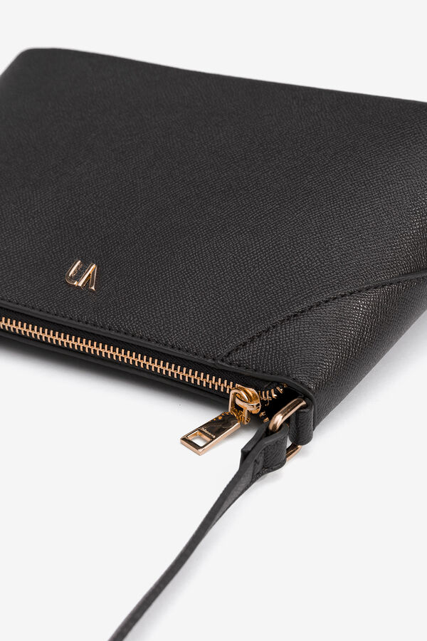 Vilanova Mala transversal com efeito de couro Preto