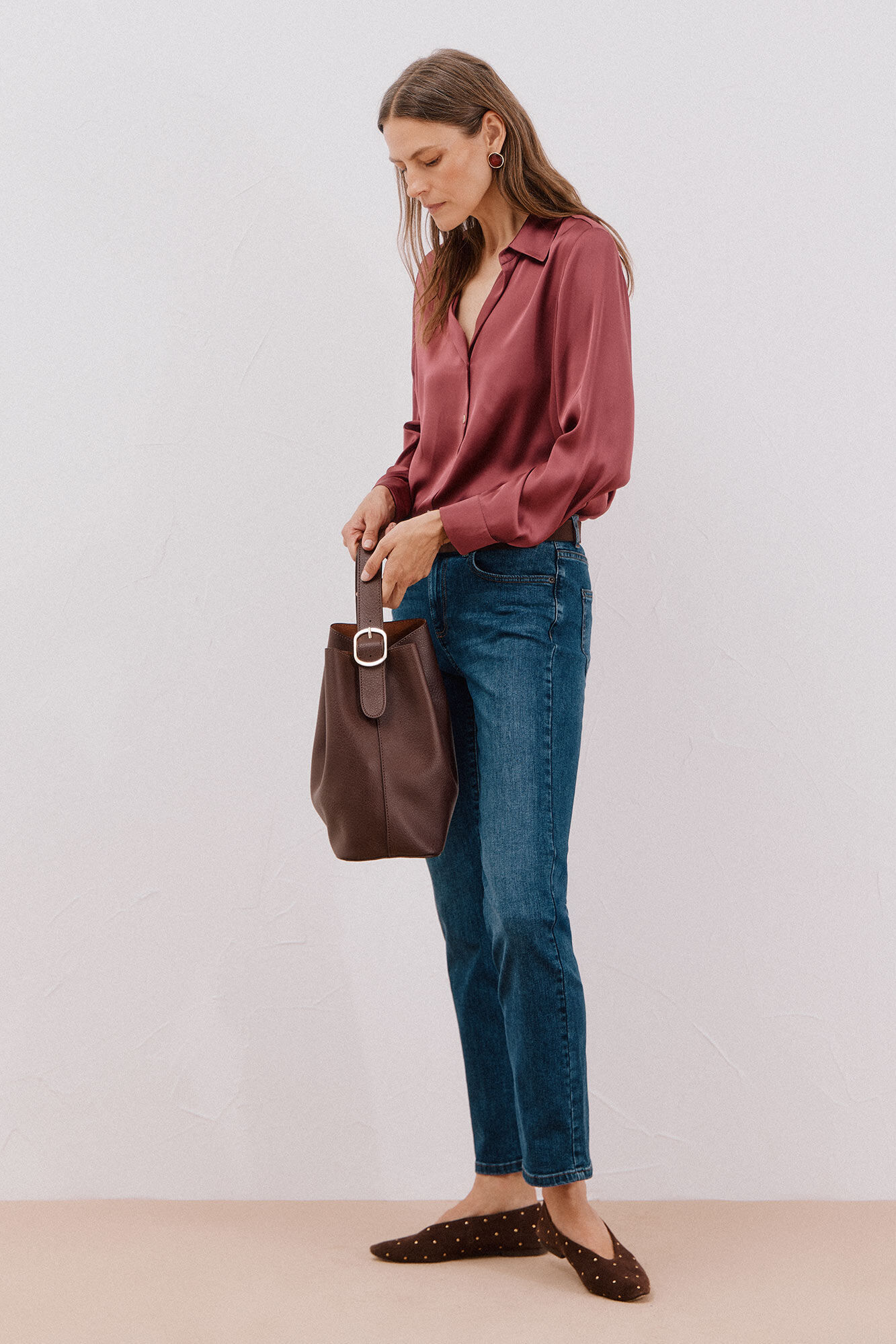 Cortefiel Camisa acetinada