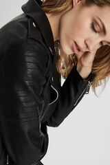 Vero Moda Faux leather biker jacket Black