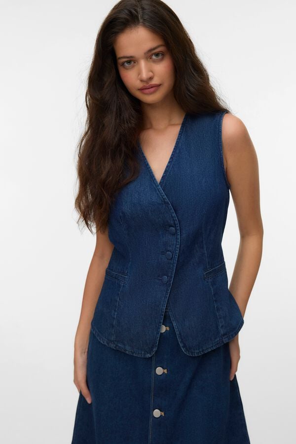 Vero Moda Chaleco denim Azul