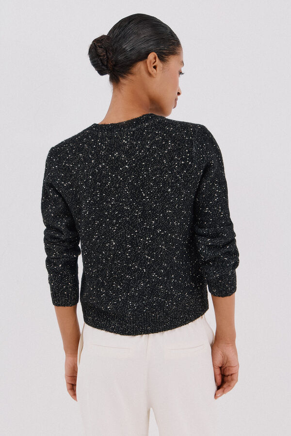 Cortefiel Lurex jacket with buttons Black