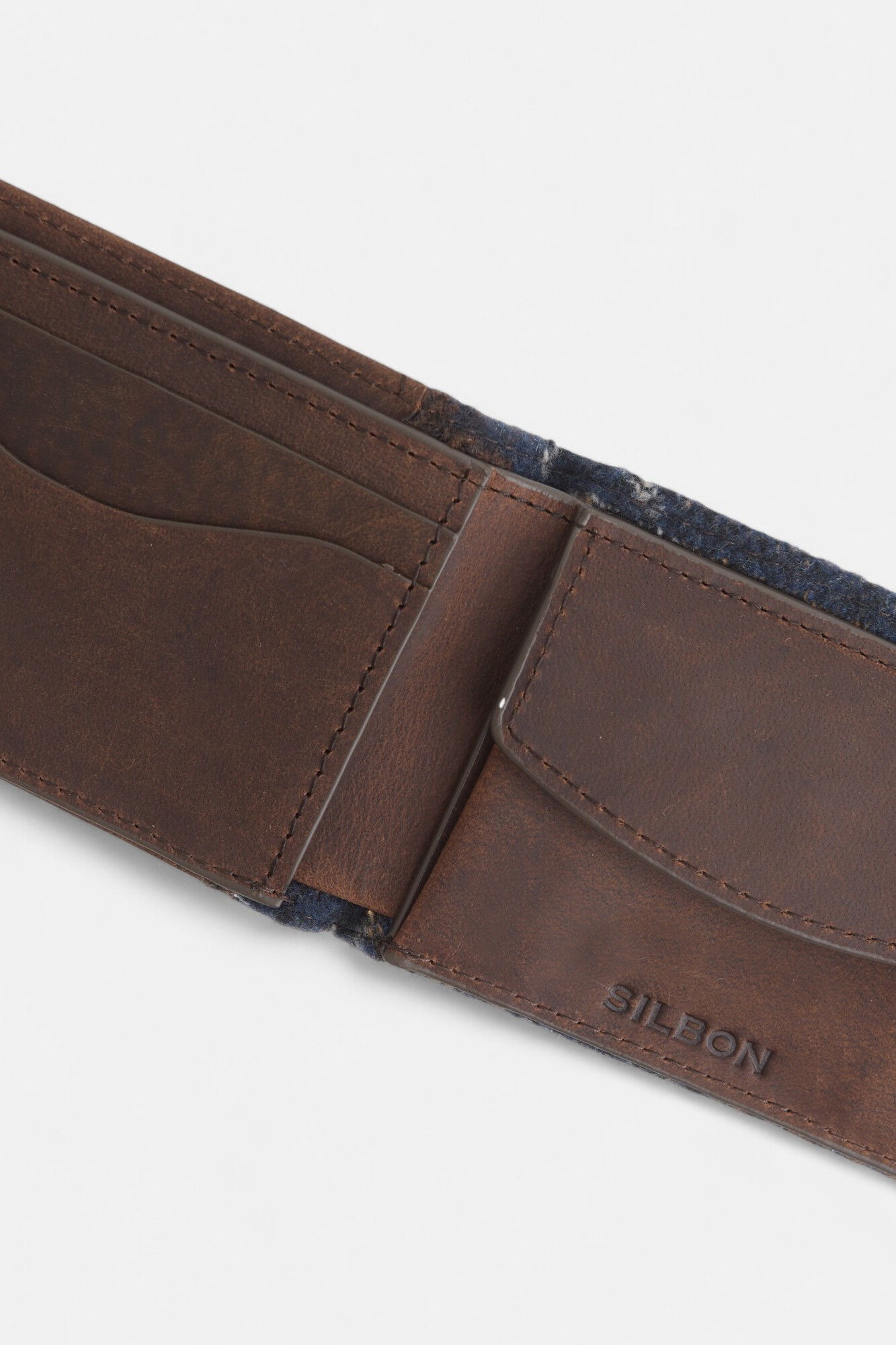 Silbon Cartera piel tejido &eacute;tnico