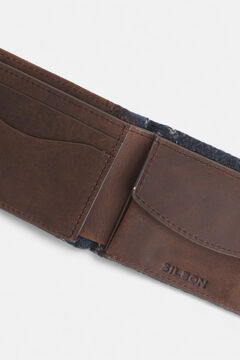 Silbon Carteira de couro de tecido &eacute;tnico