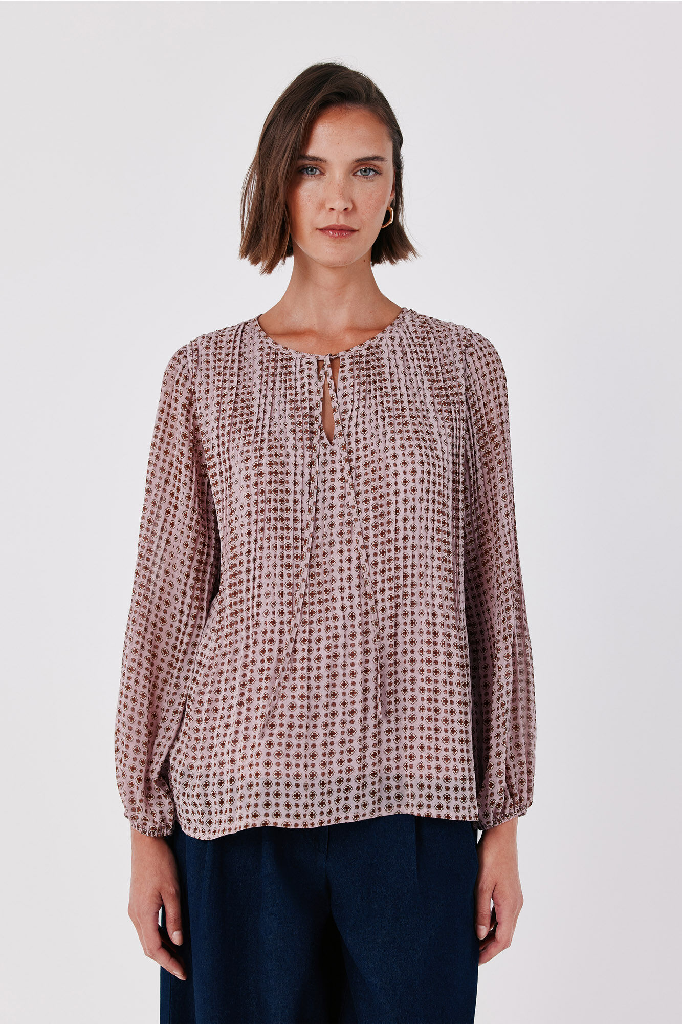 Cortefiel Blusa plisada lazada