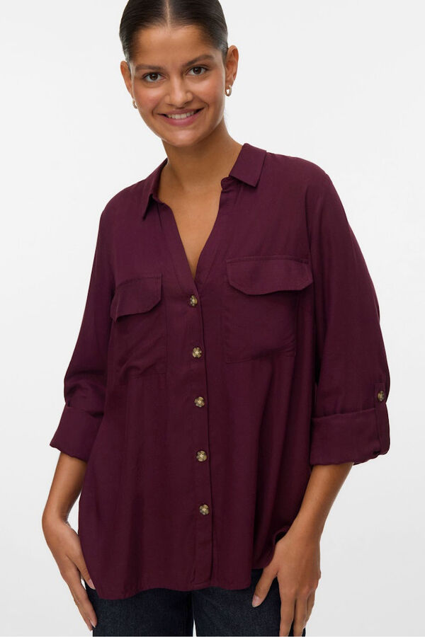 Vero Moda Curve Plus size 3/4 sleeve shirt Purple