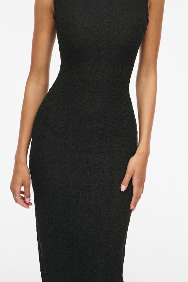 Vila Vestido midi entallado sin margas Negro