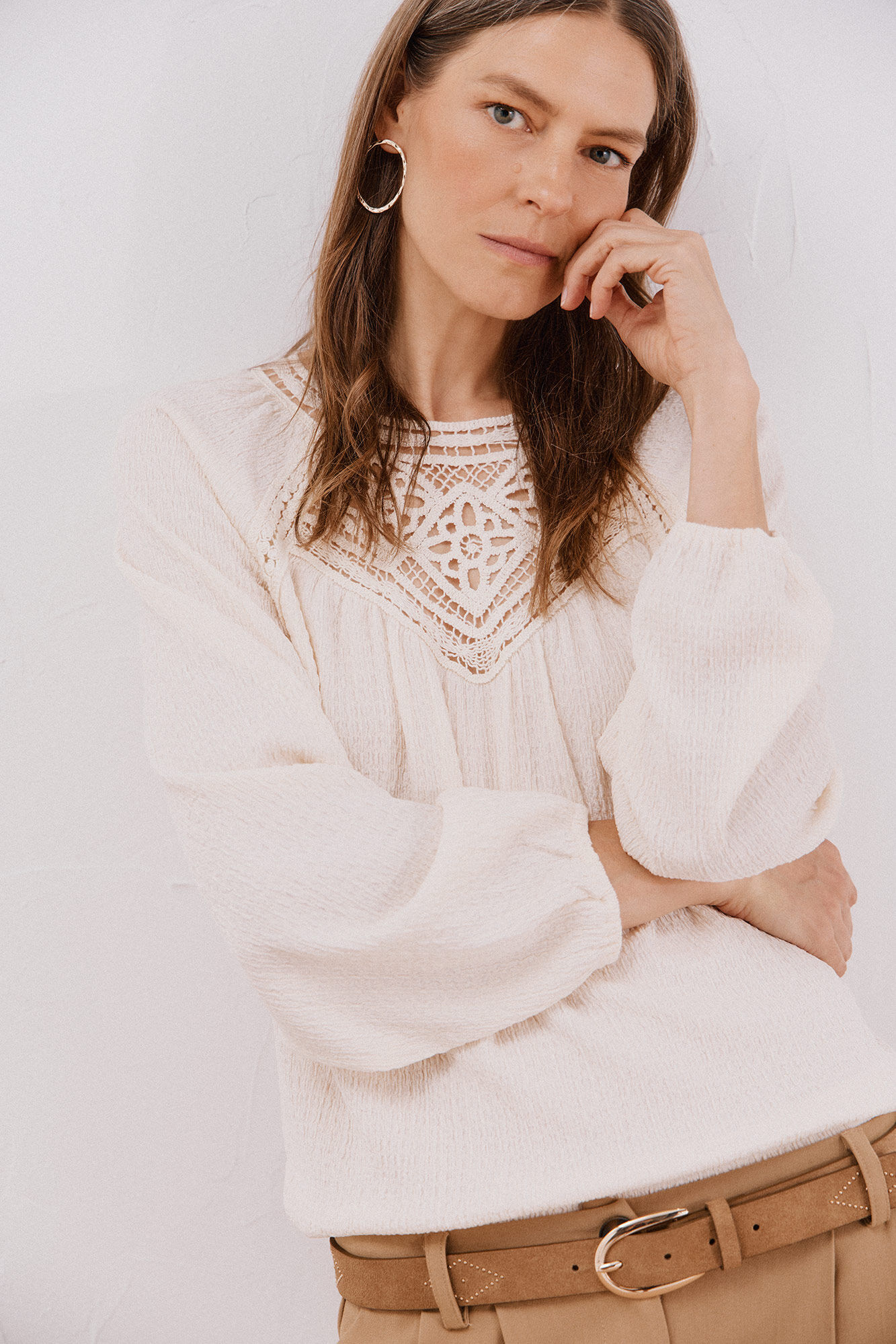 Cortefiel Top de crochet com patch