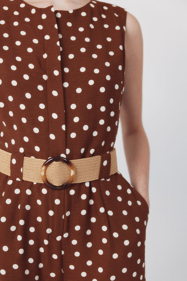 Cortefiel Macac&atilde;o com cinto Tostado