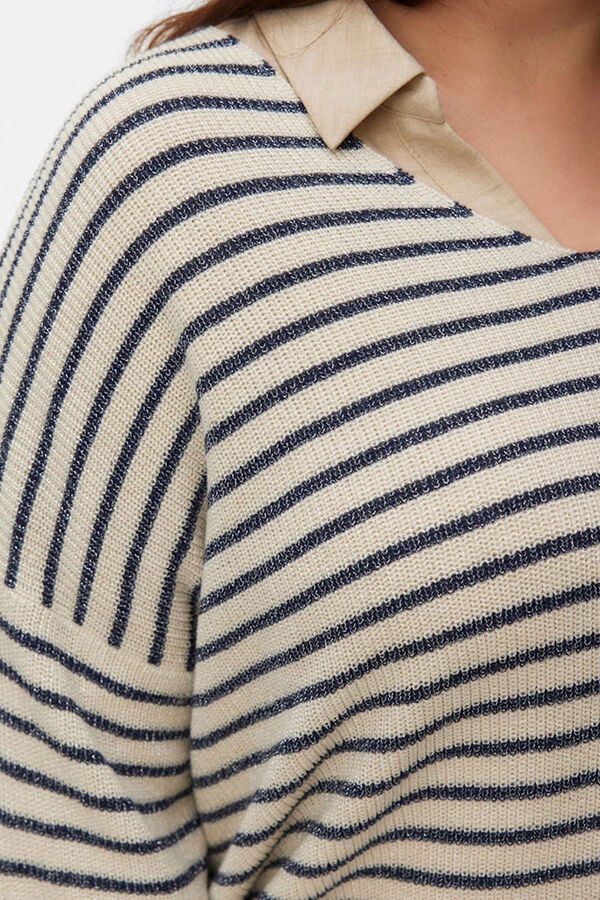 Vero Moda Curve Jersey l&uacute;rex talla grande Beige