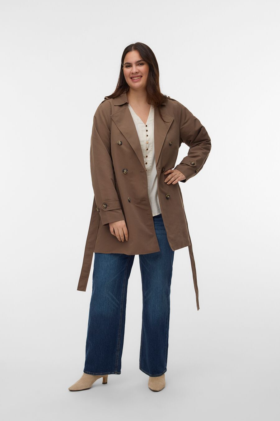 Gabardina clásica midi tallas grandes