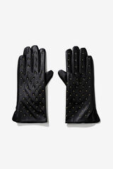 Vilanova Luvas com efeito de couro e tachas Preto