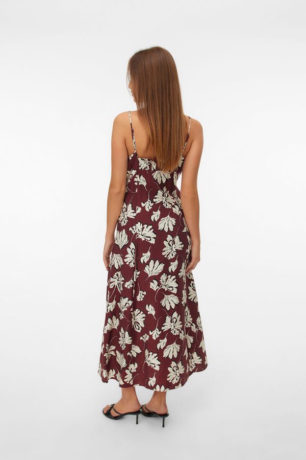Vero Moda Vestido largo estampado Marr&oacute;n