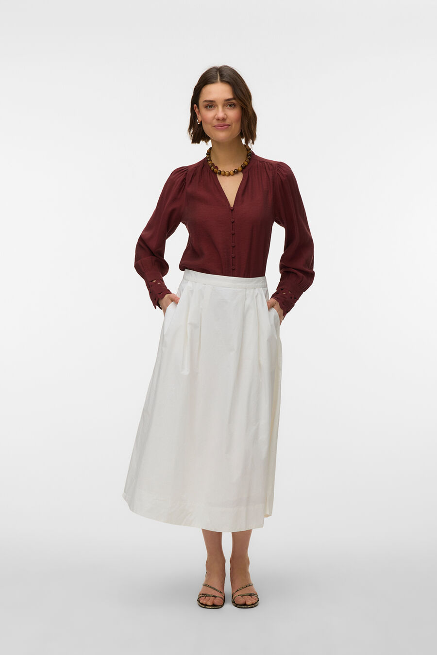 Camisa de manga larga detalles calados