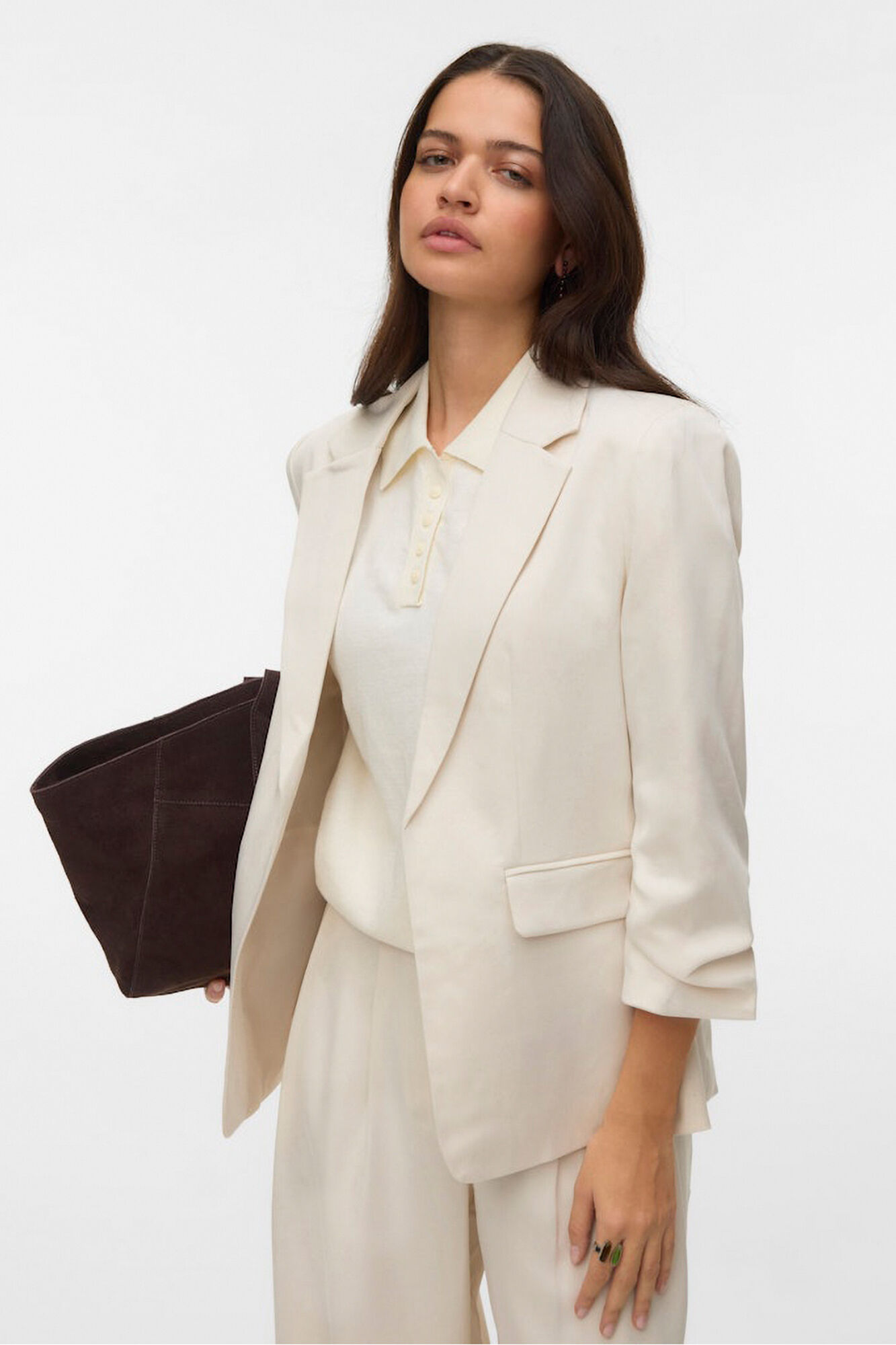 Vero Moda Blazer de mujer con solapas con manga 3/4
