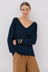 Cortefiel Jersey escote pico Blue