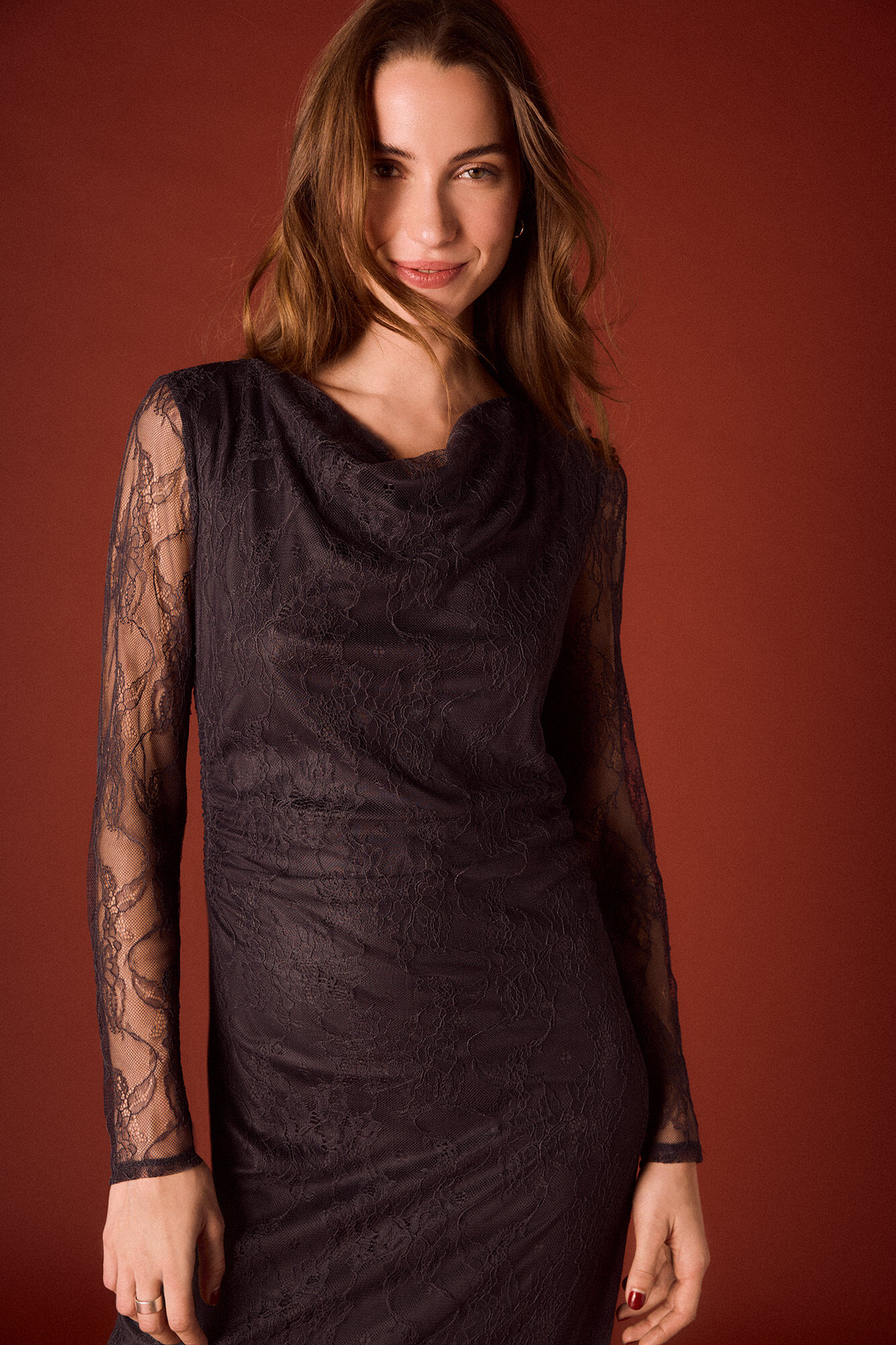 Slowlove Vestido longo de renda