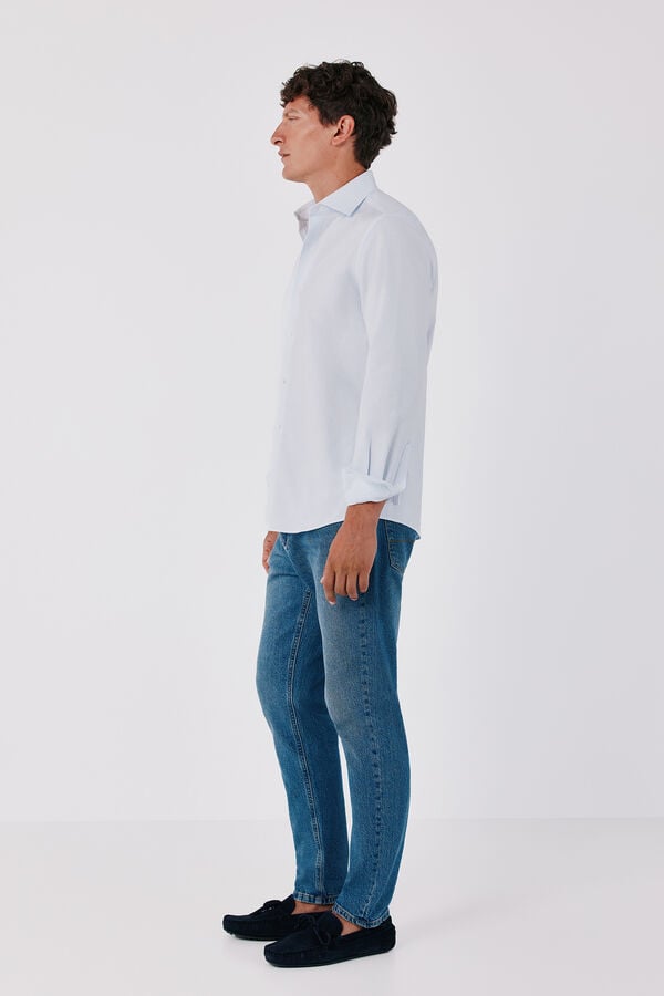 Cortefiel Camisa vestir rayas f&aacute;cil plancha Azul