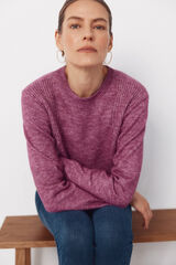 Cortefiel Jersey punto combinado Morado