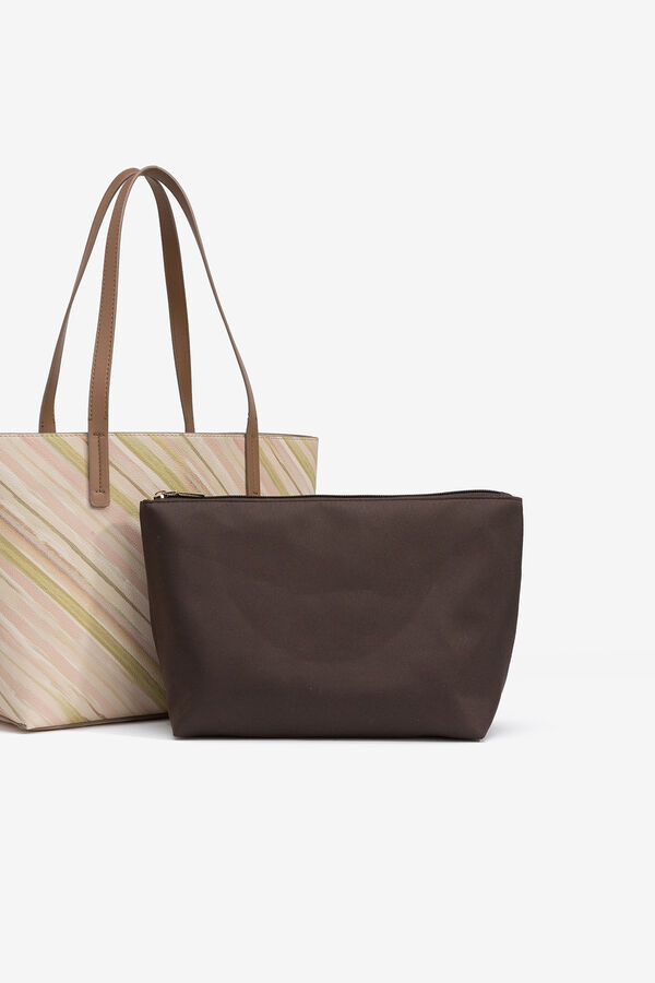 Vilanova Bolso shopper efecto piel estampado Beige