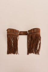 Slowlove Cinto de cintura alta com efeito pele Castanho