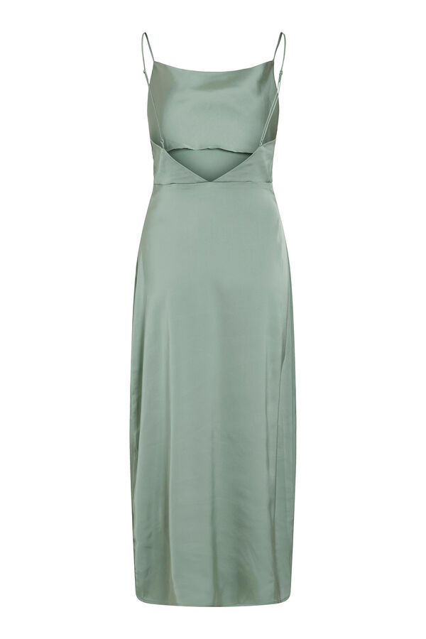 Vila Vestido midi satinado de fiesta Verde