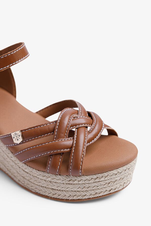 Popa Sandalia cu&ntilde;a baja se&ntilde;ora Marinha Tiras Marr&oacute;n