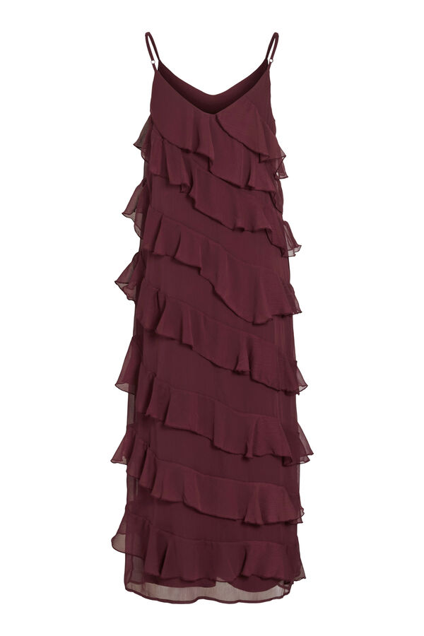 Vila Vestido de fiesta midi con volantes Morado