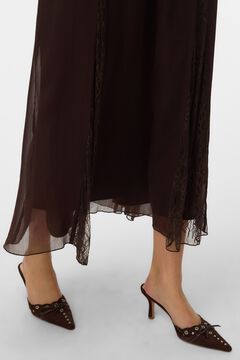 Vero Moda Falda midi de gasa con encaje
