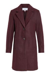 Vila Sobretudo de tecido com lapelas