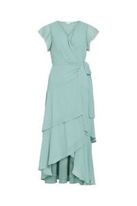 Vila Vestido midi cruzado com la&ccedil;ada de festa