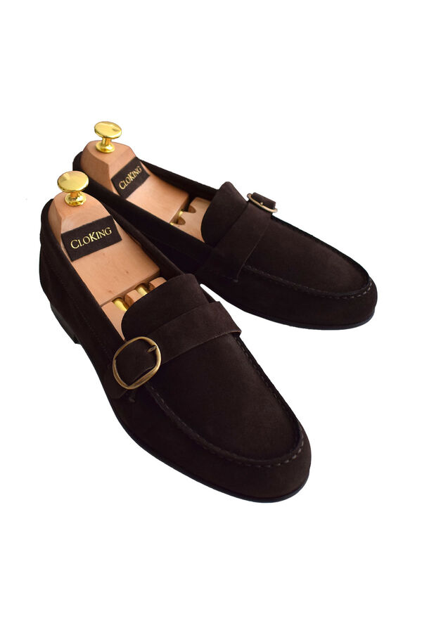 Cloking Zapato Mocas&iacute;n Hebilla Ante Marr&oacute;n Marr&oacute;n oscuro
