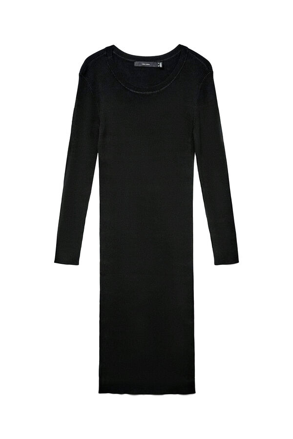 Vero Moda Vestido de punto midi de manga larga Black