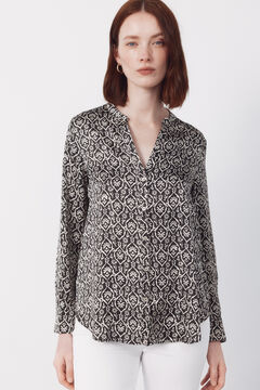 Cortefiel Camisa mao satinada estampada