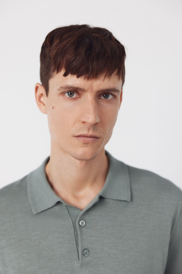 Cortefiel Jersey polo manga corta algod&oacute;n Kaki