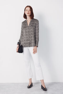 Cortefiel Camisa mao satinada estampada