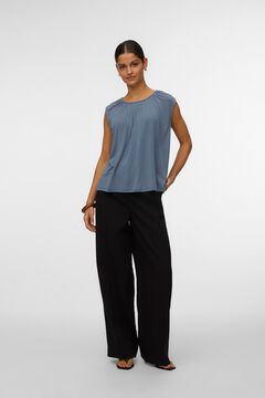 Vero Moda Top com folhos sem mangas Azul