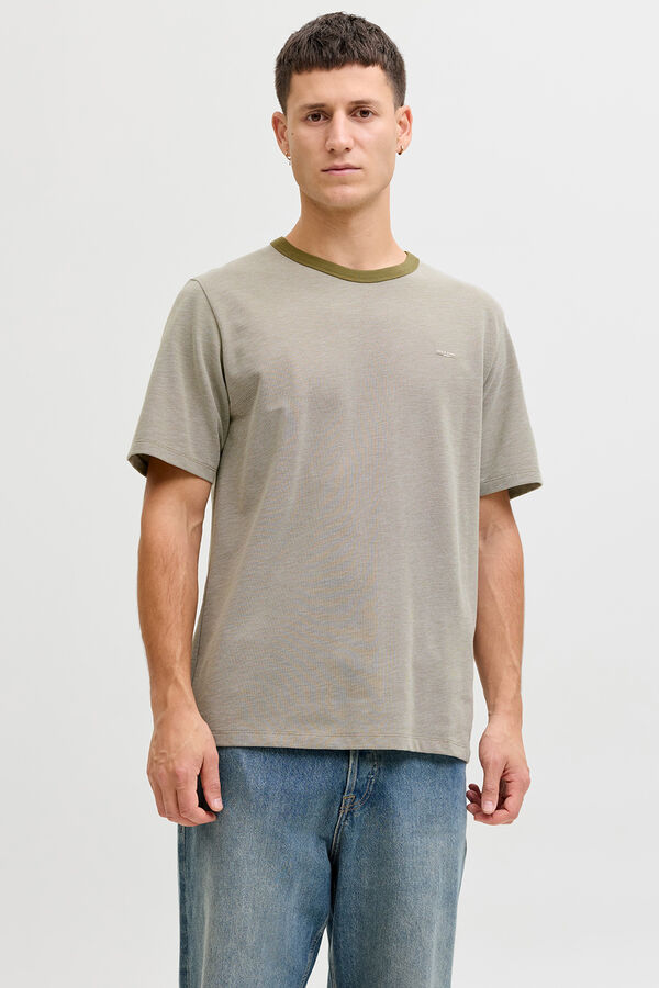 Jack & Jones Camiseta b&aacute;sica manga corta Kaki