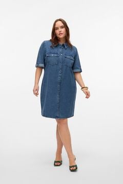 Vero Moda Curve Vestido vaquero corto tallas grandes Azul