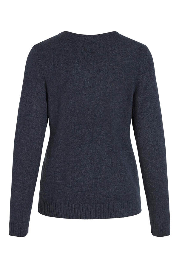 Vila Jersey punto cuello pico Azul