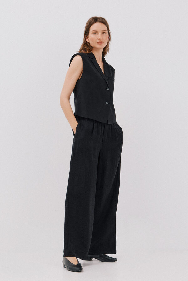 Cortefiel Chaleco de cuello solapa Black