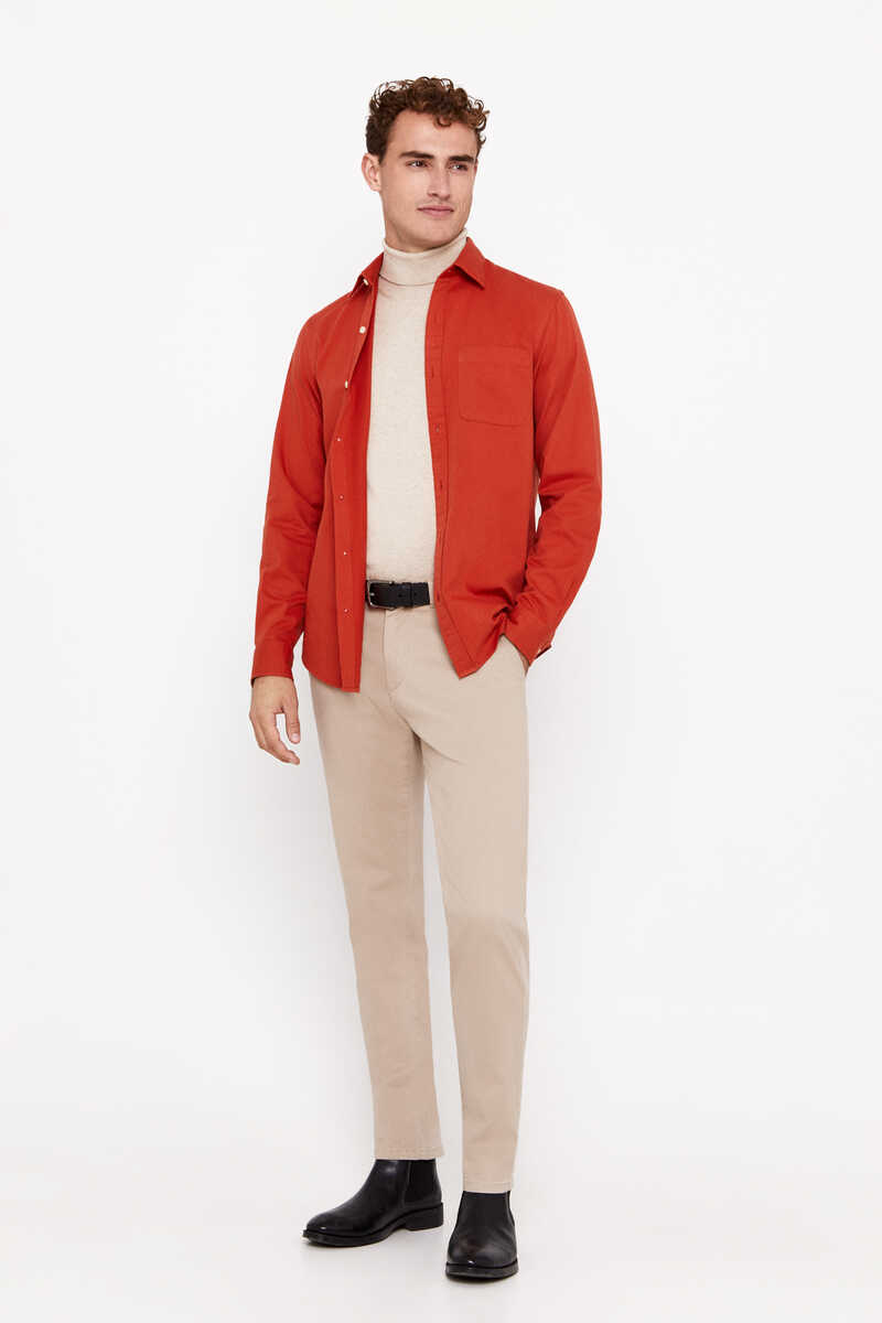 Pantalón chino rojo - Pantalones - Hombre