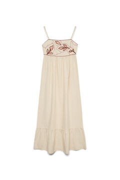 Vero Moda Vestido tobillero algod&oacute;n con bordados