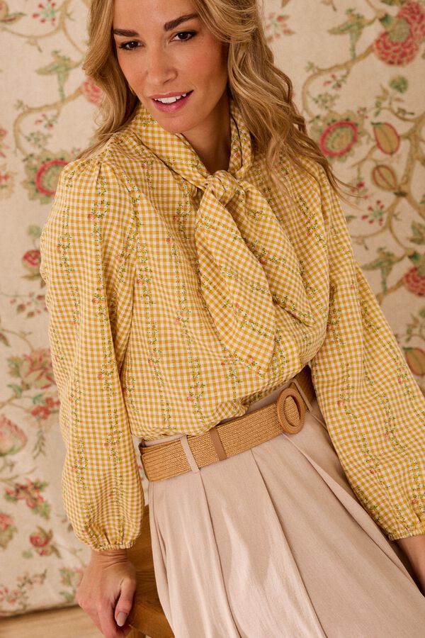 Pol&iacute;n Et Moi Camisa Laura Vichy Dourado