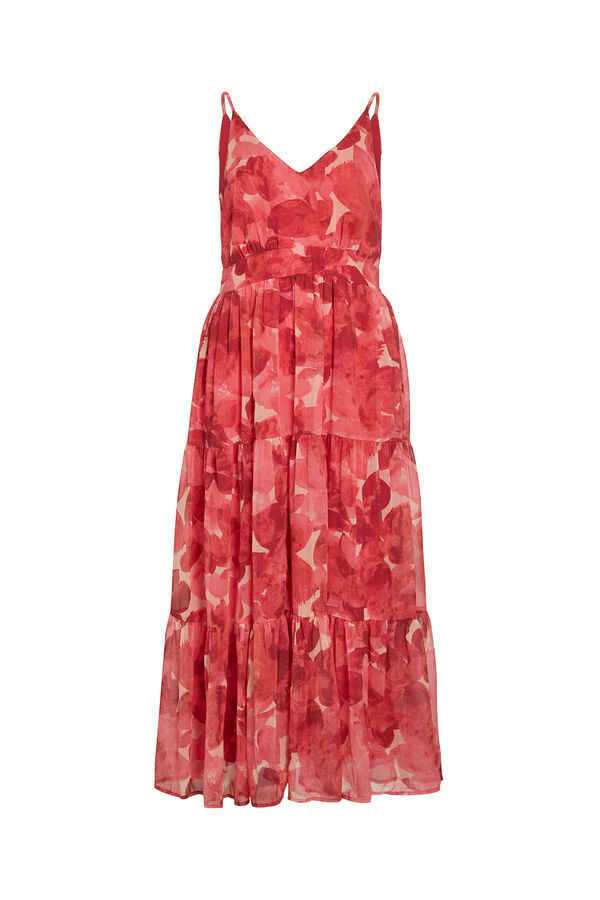 Vila Floral midi dress Red