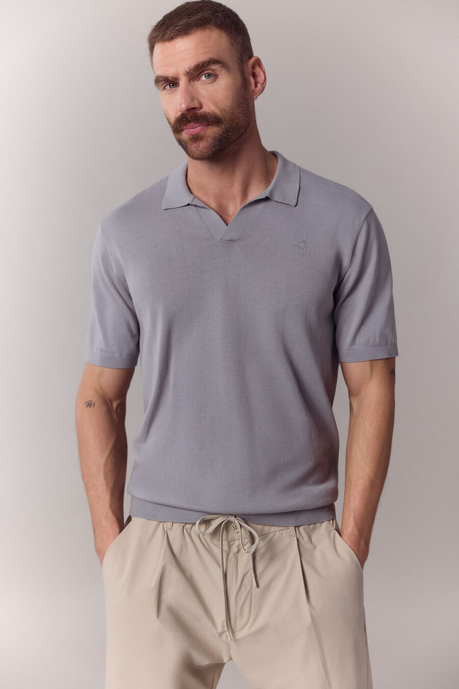 Jersey polo liso manga corta