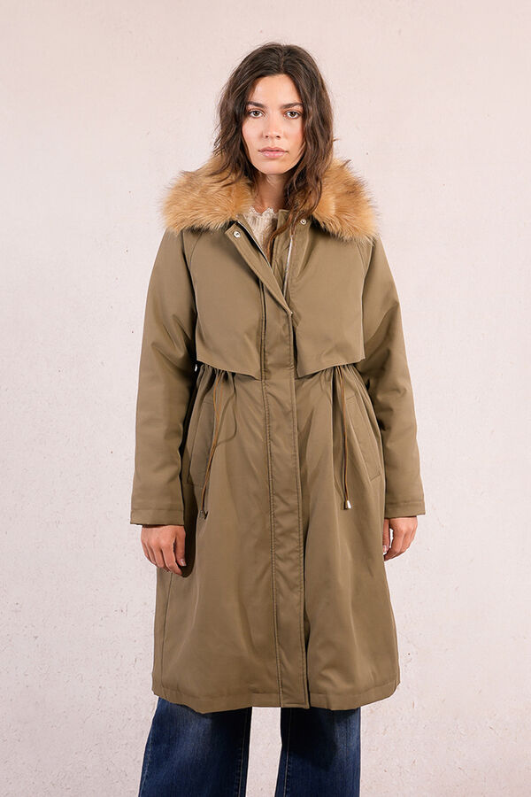 Molly Bracken Parka longa com gola de pele Verde
